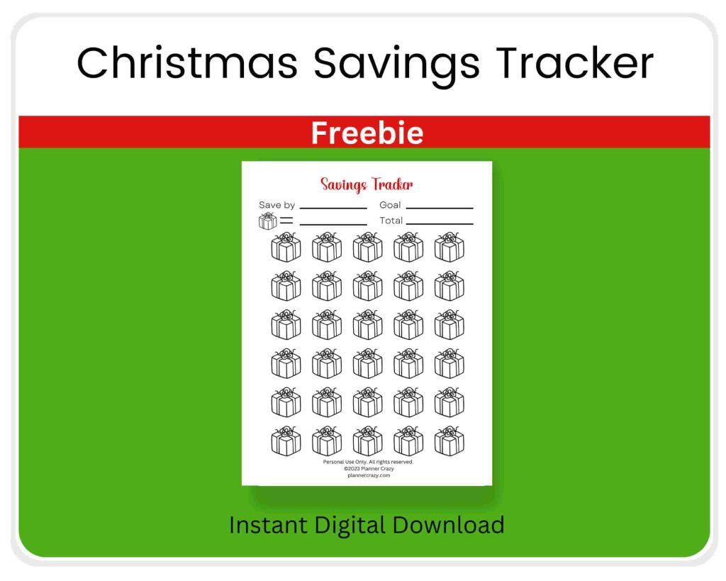 Christmas present color in savings tracker